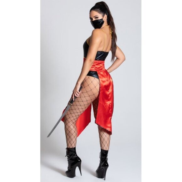 NEW YANDY Violent Warfare Ninja Costume Womens SZ Small Halloween Missing Mask - Picture 2 of 2